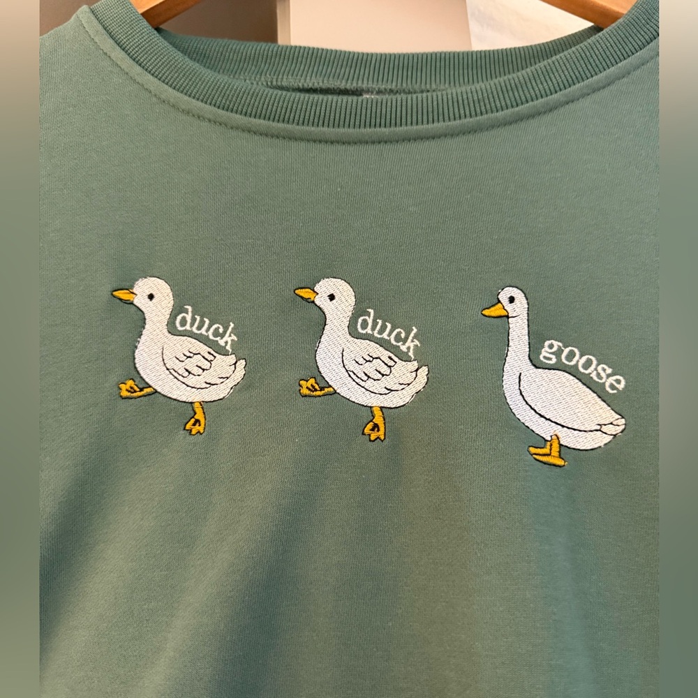 Comfort Colors Duck Duck Goose Seafoam Green Pullover - Never Worn Size Small